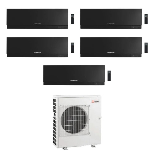 Immagine di Mitsubishi MSZ-EF Kirigamine Zen R32 Climatizzatore a parete penta split inverter Wi-Fi nero | unità esterna 12 kW unità interne 7000+7000+7000+7000+12000 BTU MXZ-6F120VF+MSZ-EF[22|22|22|22|35]VGKB