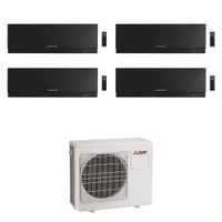 Immagine di Mitsubishi MSZ-EF Kirigamine Zen R32 Climatizzatore a parete quadri split inverter Wi-Fi nero | unità esterna 10.2 kW unità interne 9000+12000+18000+18000 BTU MXZ-5F102VF+MSZ-EF[25|35|50|50]VGKB