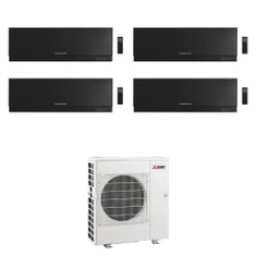 Immagine di Mitsubishi MSZ-EF Kirigamine Zen R32 Climatizzatore a parete quadri split inverter Wi-Fi nero | unità esterna 12 kW unità interne 12000+12000+12000+12000 BTU MXZ-6F120VF+MSZ-EF[35|35|35|35]VGKB
