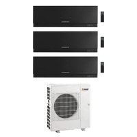 Immagine di Mitsubishi MSZ-EF Kirigamine Zen R32 Climatizzatore a parete trial split inverter Wi-Fi nero | unità esterna 8.3 kW unità interne 7000+7000+18000 BTU MXZ-4F83VFHZ+MSZ-EF[22|22|50]VGKB