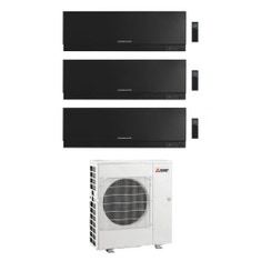 Immagine di Mitsubishi MSZ-EF Kirigamine Zen R32 Climatizzatore a parete trial split inverter Wi-Fi nero | unità esterna 8.3 kW unità interne 9000+12000+18000 BTU MXZ-4F83VFHZ+MSZ-EF[25|35|50]VGKB