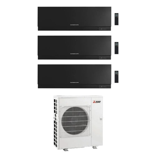 Immagine di Mitsubishi MSZ-EF Kirigamine Zen R32 Climatizzatore a parete trial split inverter Wi-Fi nero | unità esterna 8.3 kW unità interne 7000+9000+12000 BTU MXZ-4F83VFHZ+MSZ-EF[22|25|35]VGKB