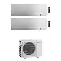 Immagine di Mitsubishi MSZ-EF Kirigamine Zen R32 Climatizzatore a parete dual split inverter Wi-Fi argento | unità esterna VFHZ 5.3 kW unità interne 7000+7000 BTU MXZ-2F53VFHZ+MSZ-EF[22|22]VGKS