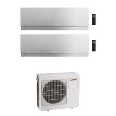 Immagine di Mitsubishi MSZ-EF Kirigamine Zen R32 Climatizzatore a parete dual split inverter Wi-Fi argento | unità esterna 7.2 kW unità interne 12000+18000 BTU MXZ-4F72VF+MSZ-EF[35|50]VGKS