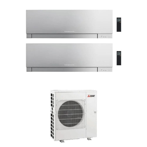 Immagine di Mitsubishi MSZ-EF Kirigamine Zen R32 Climatizzatore a parete dual split inverter Wi-Fi argento | unità esterna 8.3 kW unità interne 12000+12000 BTU MXZ-4F83VFHZ+MSZ-EF[35|35]VGKS