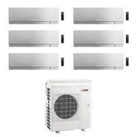 Immagine di Mitsubishi MSZ-EF Kirigamine Zen R32 Climatizzatore a parete esa split inverter Wi-Fi argento | unità esterna 12 kW unità interne 7000+7000+7000+7000+7000+18000 BTU MXZ-6F120VF+MSZ-EF[22|22|22|22|22|50]VGKS