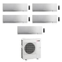 Immagine di Mitsubishi MSZ-EF Kirigamine Zen R32 Climatizzatore a parete penta split inverter Wi-Fi argento | unità esterna 12 kW unità interne 7000+7000+7000+7000+15000 BTU MXZ-6F120VF+MSZ-EF[22|22|22|22|42]VGKS