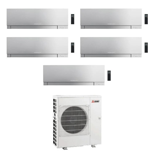 Immagine di Mitsubishi MSZ-EF Kirigamine Zen R32 Climatizzatore a parete penta split inverter Wi-Fi argento | unità esterna 12 kW unità interne 7000+7000+7000+7000+12000 BTU MXZ-6F120VF+MSZ-EF[22|22|22|22|35]VGKS