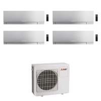 Immagine di Mitsubishi MSZ-EF Kirigamine Zen R32 Climatizzatore a parete quadri split inverter Wi-Fi argento | unità esterna 10.2 kW unità interne 9000+12000+12000+12000 BTU MXZ-5F102VF+MSZ-EF[25|35|35|35]VGKS