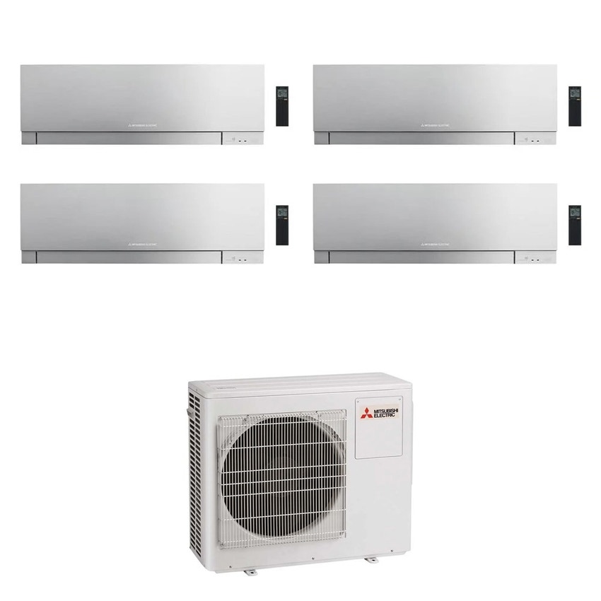 Immagine di Mitsubishi MSZ-EF Kirigamine Zen R32 Climatizzatore a parete quadri split inverter Wi-Fi argento | unità esterna 10.2 kW unità interne 7000+12000+15000+15000 BTU MXZ-5F102VF+MSZ-EF[22|35|42|42]VGKS