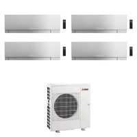 Immagine di Mitsubishi MSZ-EF Kirigamine Zen R32 Climatizzatore a parete quadri split inverter Wi-Fi argento | unità esterna 12 kW unità interne 9000+12000+18000+18000 BTU MXZ-6F120VF+MSZ-EF[25|35|50|50]VGKS