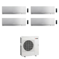 Immagine di Mitsubishi MSZ-EF Kirigamine Zen R32 Climatizzatore a parete quadri split inverter Wi-Fi argento | unità esterna 12 kW unità interne 7000+7000+9000+18000 BTU MXZ-6F120VF+MSZ-EF[22|22|25|50]VGKS