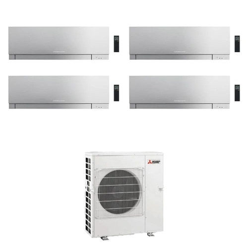Immagine di Mitsubishi MSZ-EF Kirigamine Zen R32 Climatizzatore a parete quadri split inverter Wi-Fi argento | unità esterna 8.3 kW unità interne 9000+9000+9000+18000 BTU MXZ-4F83VFHZ+MSZ-EF[25|25|25|50]VGKS