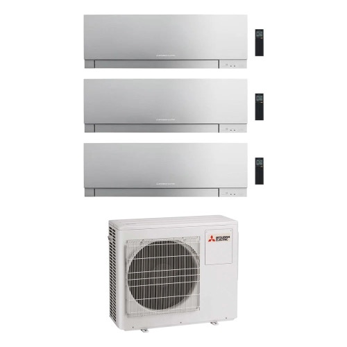 Immagine di Mitsubishi MSZ-EF Kirigamine Zen R32 Climatizzatore a parete trial split inverter Wi-Fi argento | unità esterna 10.2 kW unità interne 7000+9000+12000 BTU MXZ-5F102VF+MSZ-EF[22|25|35]VGKS