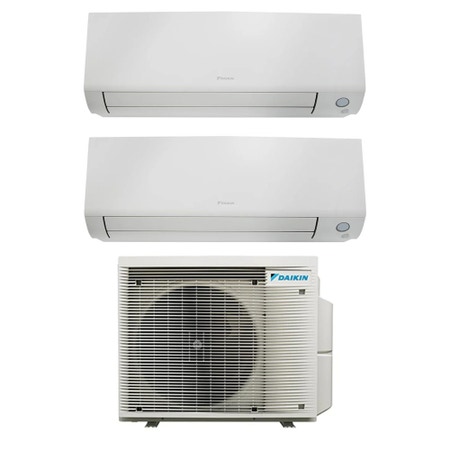 Immagine di Daikin PERFERA ALL SEASON R32 Climatizzatore a parete dual split inverter Wi-Fi bianco | unità esterna 7.8 kW unità interne 5000+5000 BTU 5MXM90A9+CTXM[15|15]A