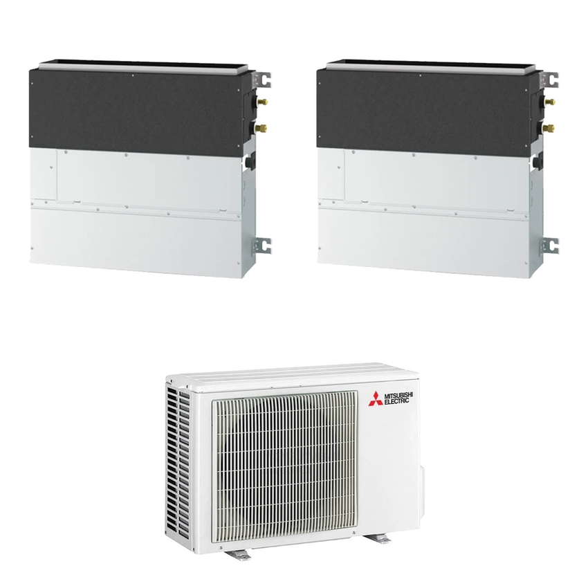 Immagine di Mitsubishi SFZ-M R32 Climatizzatore parete/pavimento dual split inverter | unità esterna 3.3 kW unità interne 9000+9000 BTU MXZ-2F33VF+SFZ-M[25|25]VA