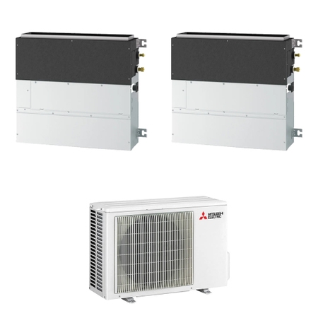 Immagine di Mitsubishi SFZ-M R32 Climatizzatore parete/pavimento dual split inverter | unità esterna 4.2 kW unità interne 9000+9000 BTU MXZ-2F42VF+SFZ-M[25|25]VA