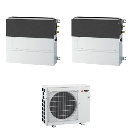 Immagine di Mitsubishi SFZ-M R32 Climatizzatore parete/pavimento dual split inverter | unità esterna VFHZ 5.3 kW unità interne 9000+9000 BTU MXZ-2F53VFHZ+SFZ-M[25|25]VA