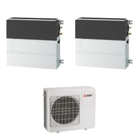 Immagine di Mitsubishi SFZ-M R32 Climatizzatore parete/pavimento dual split inverter | unità esterna 5.4 kW unità interne 9000+12000 BTU MXZ-3F54VF+SFZ-M[25|35]VA