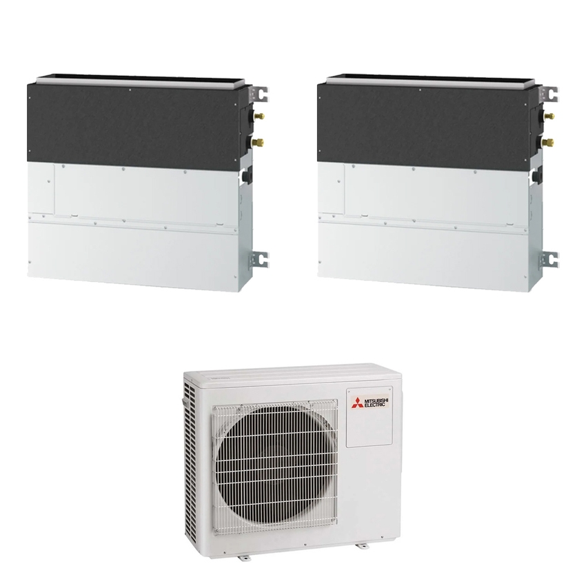 Immagine di Mitsubishi SFZ-M R32 Climatizzatore parete/pavimento dual split inverter | unità esterna 5.4 kW unità interne 9000+9000 BTU MXZ-3F54VF+SFZ-M[25|25]VA