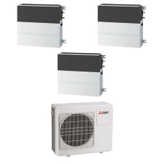 Immagine di Mitsubishi SFZ-M R32 Climatizzatore parete/pavimento trial split inverter | unità esterna 7.2 kW unità interne 9000+9000+18000 BTU MXZ-4F72VF+SFZ-M[25|25|50]VA