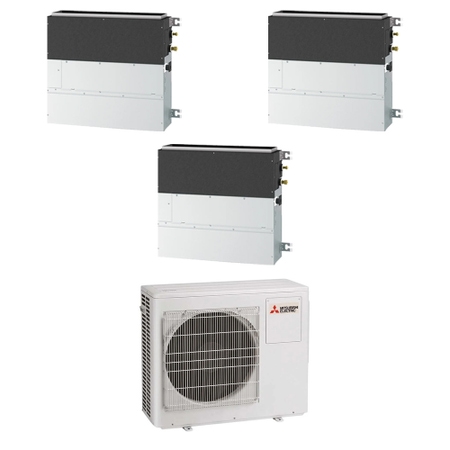 Immagine di Mitsubishi SFZ-M R32 Climatizzatore parete/pavimento trial split inverter | unità esterna 8 kW unità interne 9000+9000+18000 BTU MXZ-4F80VF+SFZ-M[25|25|50]VA