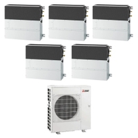 Immagine di Mitsubishi SFZ-M R32 Climatizzatore parete/pavimento penta split inverter | unità esterna 12 kW unità interne 9000+9000+9000+9000+12000 BTU MXZ-6F120VF+SFZ-M[25|25|25|25|35]VA