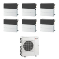 Immagine di Mitsubishi SFZ-M R32 Climatizzatore parete/pavimento esa split inverter | unità esterna 12 kW unità interne 9000+9000+9000+9000+9000+12000 BTU MXZ-6F120VF+SFZ-M[25|25|25|25|25|35]VA