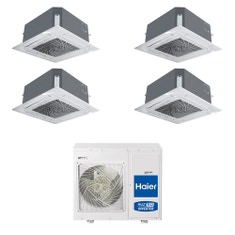 Immagine di Haier CASSETTE R32 Climatizzatore a cassetta quadri split inverter Wi-Fi bianco | unità esterna 7.5 kW unità interne 9000+9000+9000+9000 BTU 4U75S2SR5FA+AB[25|25|25|25]S2SC2FA(H)