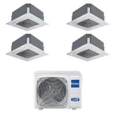 Immagine di Haier CASSETTE R32 Climatizzatore a cassetta quadri split inverter Wi-Fi bianco | unità esterna 9 kW unità interne 9000+9000+12000+18000 BTU 5U90S2SS5FA+AB[25|25|35|50]S2SC2FA(H)