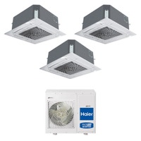 Immagine di Haier CASSETTE R32 Climatizzatore a cassetta trial split inverter Wi-Fi bianco | unità esterna 8.5 kW unità interne 12000+12000+18000 BTU 4U85S2SR5FA+AB[35|35|50]S2SC2FA(H)