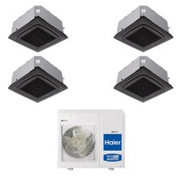 Immagine di Haier CASSETTE R32 Climatizzatore a cassetta quadri split inverter Wi-Fi nero | unità esterna 7.5 kW unità interne 9000+9000+12000+12000 BTU 4U75S2SR5FA+AB[25|25|35|35]S2SC2FA(H)-B