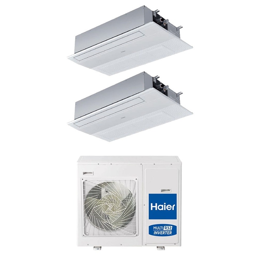 Immagine di Haier CASSETTE A 1 VIA R32 Climatizzatore a cassetta dual split inverter Wi-Fi | unità esterna 7.5 kW unità interne 12000+12000 BTU 4U75S2SR5FA+AB[35|35]S2SA1FA(H)