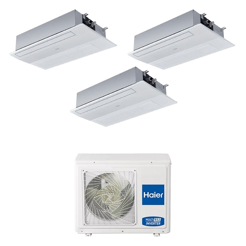 Immagine di Haier CASSETTE A 1 VIA R32 Climatizzatore a cassetta trial split inverter Wi-Fi | unità esterna 5.5 kW unità interne 9000+9000+9000 BTU 3U55S2SR5FA+AB[25|25|25]S2SA1FA(H)