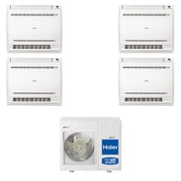 Immagine di Haier CONSOLE R32 Climatizzatore console da pavimento quadri split inverter bianco | unità esterna 7.5 kW unità interne 9000+9000+9000+12000 BTU 4U75S2SR5FA+AF[25|25|25|35]S2SD1FA(D)