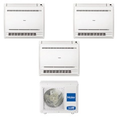 Immagine di Haier CONSOLE R32 Climatizzatore console da pavimento trial split inverter bianco | unità esterna 7 kW unità interne 9000+9000+12000 BTU 3U70S2SR5FA+AF[25|25|35]S2SD1FA(D)