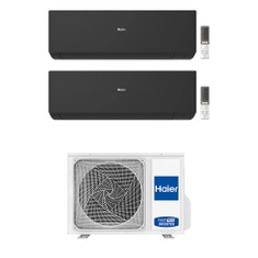 Immagine di Haier EXPERT R32 Climatizzatore a parete dual split inverter Wi-Fi nero | unità esterna 5 kW unità interne 7000+7000 BTU 2U50S2SM1FA-3+AS[20|20]XCAHRA-MB