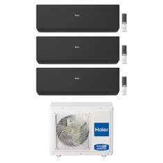 Immagine di Haier EXPERT R32 Climatizzatore a parete trial split inverter Wi-Fi nero | unità esterna 7 kW unità interne 7000+12000+15000 BTU 3U70S2SR5FA+AS[20|35|42]XCAHRA-MB