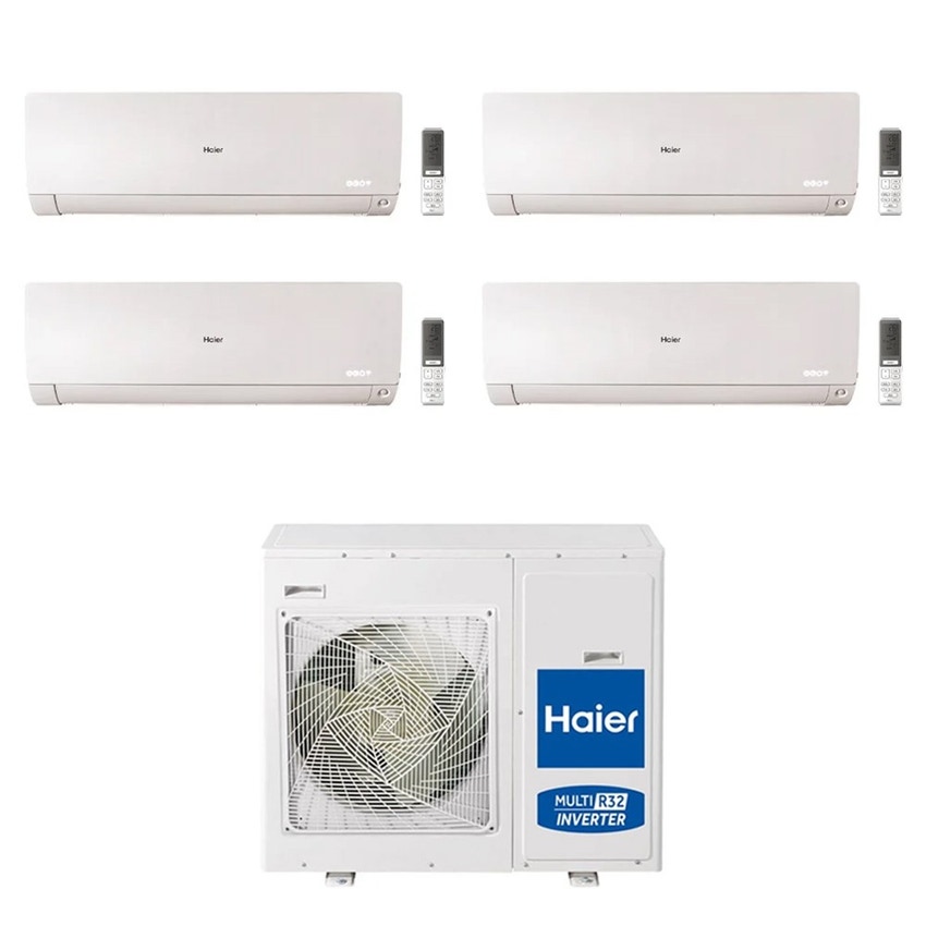 Immagine di Haier FLEXIS PLUS R32 Climatizzatore a parete quadri split inverter Wi-Fi bianco | unità esterna 7.5 kW unità interne 7000+7000+7000+24000 BTU 4U75S2SR5FA+AS[20|20|20|71]S2SF1FA-MW3