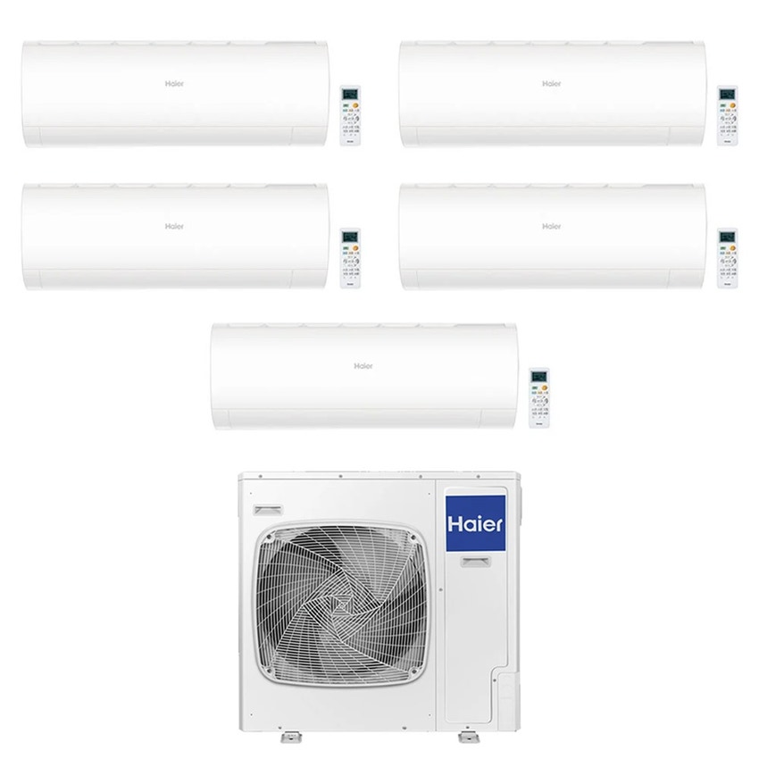 Immagine di Haier PEARL R32 Climatizzatore a parete penta split inverter Wi-Fi bianco | unità esterna 10 kW unità interne 7000+7000+9000+12000+18000 BTU 5U105S2SS5FA+2xAS20PBAHRA+AS25|35PBPHRA+AS50PDAHRA