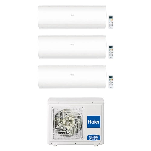 Immagine di Haier PEARL R32 Climatizzatore a parete trial split inverter Wi-Fi bianco | unità esterna 7 kW unità interne 9000+9000+12000 BTU 3U70S2SR5FA+AS[25|25|35]PBPHRA