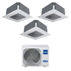 Immagine di Haier CASSETTE R32 Climatizzatore a cassetta trial split inverter Wi-Fi bianco | unità esterna 10 kW unità interne 12000+12000+18000 BTU 5U105S2SS5FA+AB[35|35|50]S2SC2FA(H)