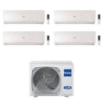 Immagine di Haier FLEXIS PLUS R32 Climatizzatore a parete quadri split inverter Wi-Fi bianco | unità esterna 10 kW unità interne 7000+7000+9000+12000 BTU 5U105S2SS5FA+AS[20|20|25|35]S2SF1FA-MW3