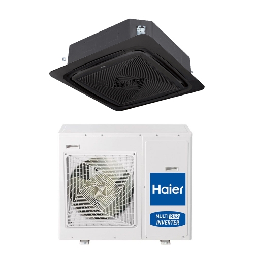 Immagine di Haier CASSETTE ROUND FLOW Climatizzatore a cassetta nero monosplit inverter | unità esterna monofase 14 kW unità interna 48000 BTU ABH140K1ERG(H)-B+1U140S2SN1FA
