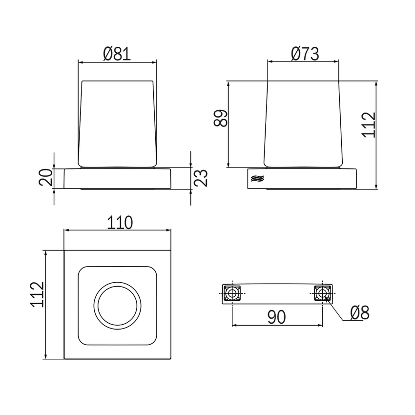 Immagine di Inda DIVO portabicchiere a parete finitura cromo con bicchiere in vetro extrachiaro trasparente A15100CR03