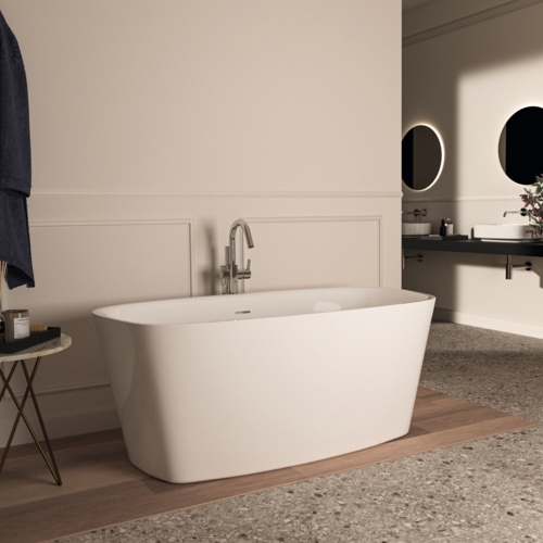 Immagine di Ideal Standard JOY miscelatore per vasca o doccia a pavimento, con tecnologia FirmaFlow, senza corpo incasso, finitura cromo BD461AA