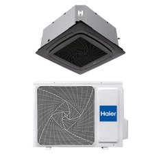 Immagine di Haier CASSETTE 620 A 4 VIE R32 Climatizzatore a cassetta monosplit inverter nero | unità esterna 2.5 kW unità interna 9000 BTU AB25S2SC2FA(H)-B+1U25S2SM1FA-2