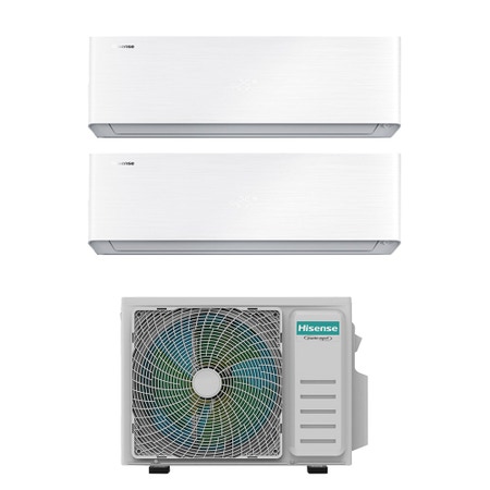 Immagine di Hisense ENERGY PRO X R32 Climatizzatore a parete dual split inverter Wi-Fi bianco | unità esterna 4.1 kW unità interne 9000+9000 BTU 2AMW42U4RGC+QH[25|25]XV3AG