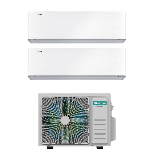 Immagine di Hisense ENERGY PRO X R32 Climatizzatore a parete dual split inverter Wi-Fi bianco | unità esterna 4.1 kW unità interne 9000+9000 BTU 2AMW42U4RGC+QH[25|25]XV3AG