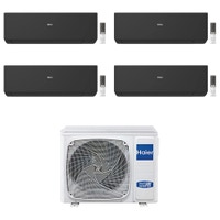 Immagine di Haier EXPERT R32 Climatizzatore a parete quadri split inverter Wi-Fi nero | unità esterna 10 kW unità interne 7000+9000+12000+12000 BTU 5U105S2SS5FA+AS[20|25|35|35]XCAHRA-MB